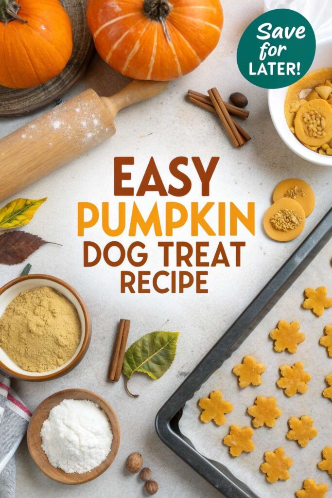 easy pumpkin dog treat recipe pin 1
