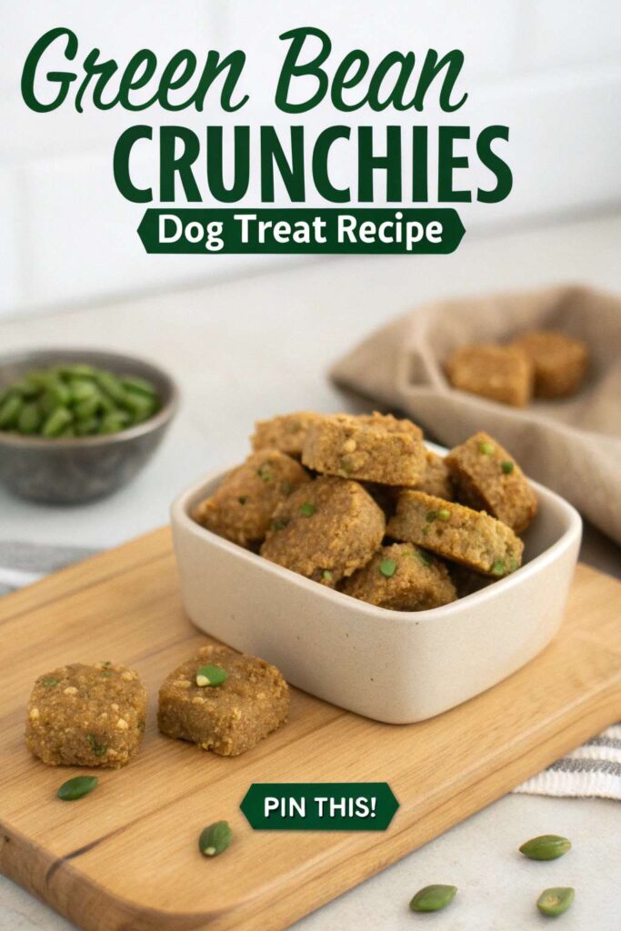 Green Bean Crunchies dog treat recipe pin 1
