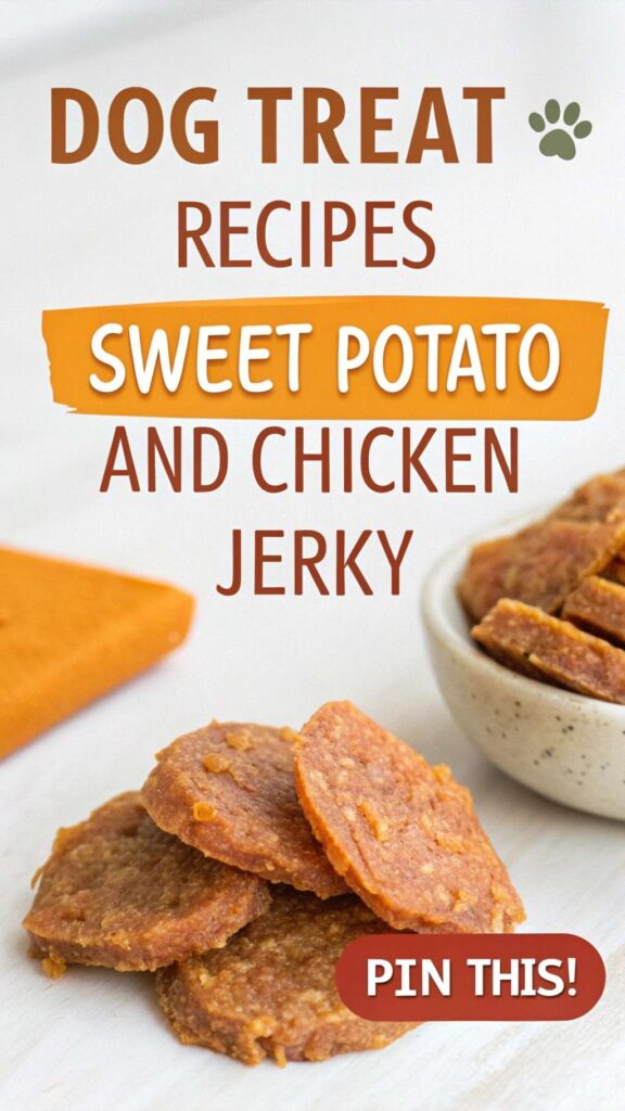 homemade dog treat recipe Sweet Potato and Chicken Jerky pin 2