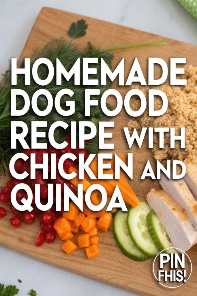 dog food recipe with Chicken and Quinoa pin 1