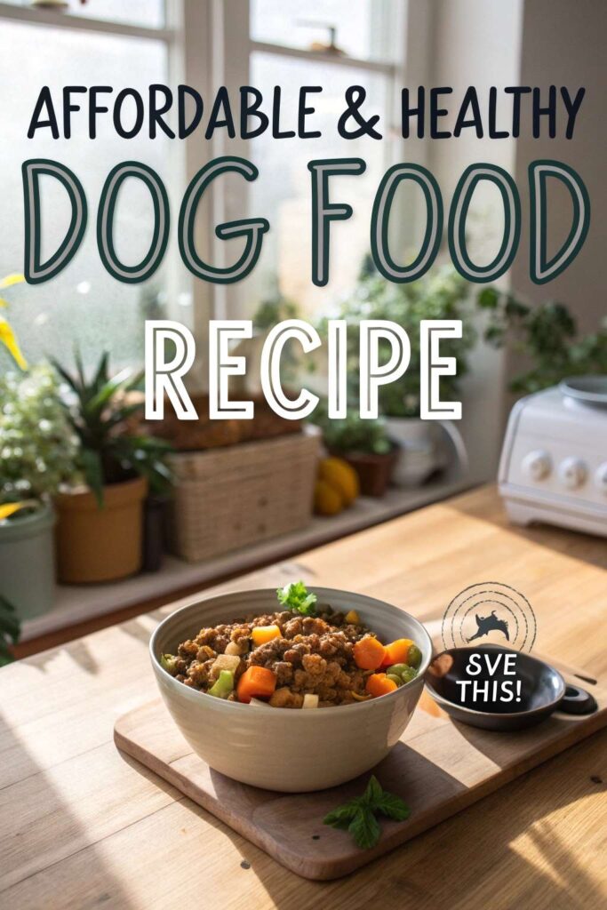 Affordable Healthy Dog Food Recipe pin 1