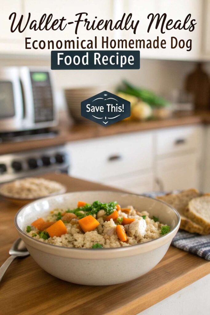 Economical Homemade Dog Food Recipe pin 1