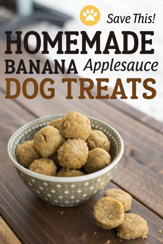 Homemade Banana Applesauce Dog Treats pin 2 1