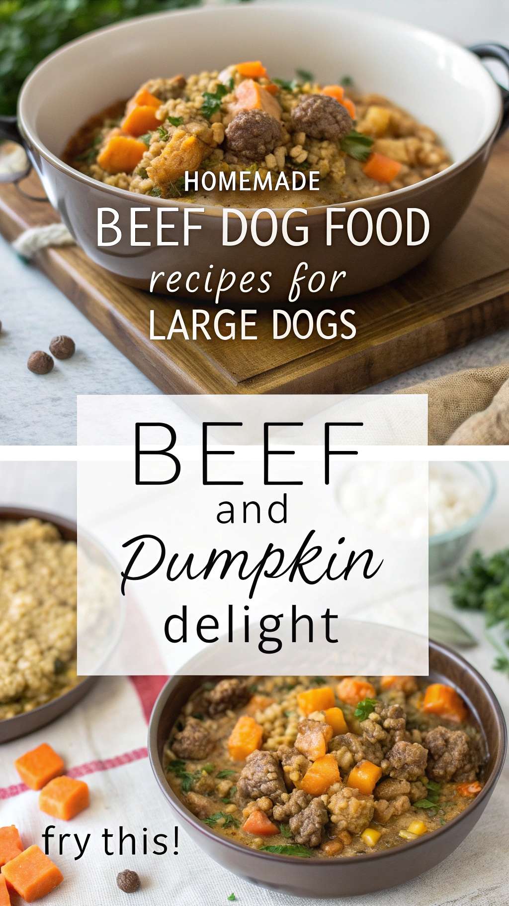 Homemade Beef Dog Food Recipes for Large Dogs Beef and Pumpkin Delight pin 2