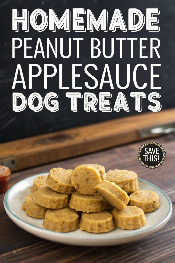 Homemade Peanut Butter Applesauce Dog Treats pin 2