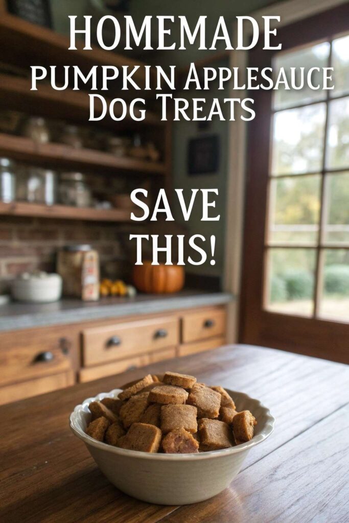 Homemade Pumpkin Applesauce Dog Treats pin 1