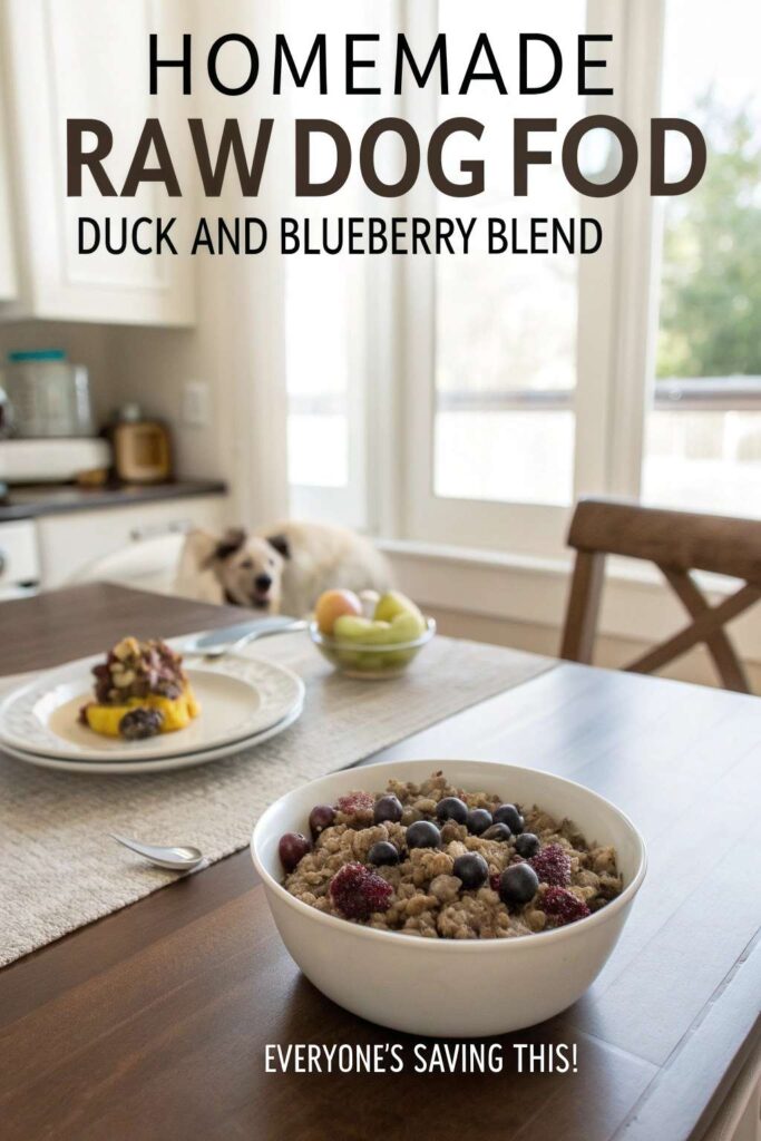 Homemade Raw Dog Food Duck and Blueberry Blend pin 2