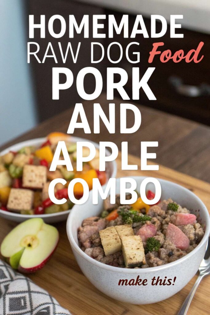 Homemade Raw Dog Food Pork and Apple Combo pin 2