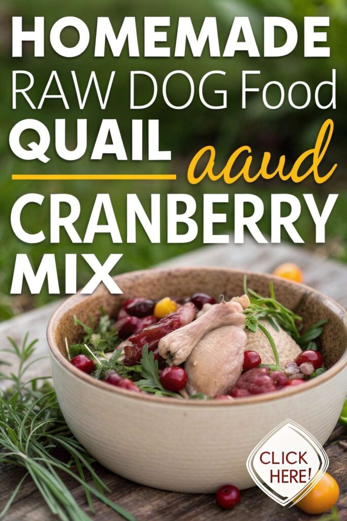 Homemade Raw Dog Food Quail and Cranberry Mix pin 2