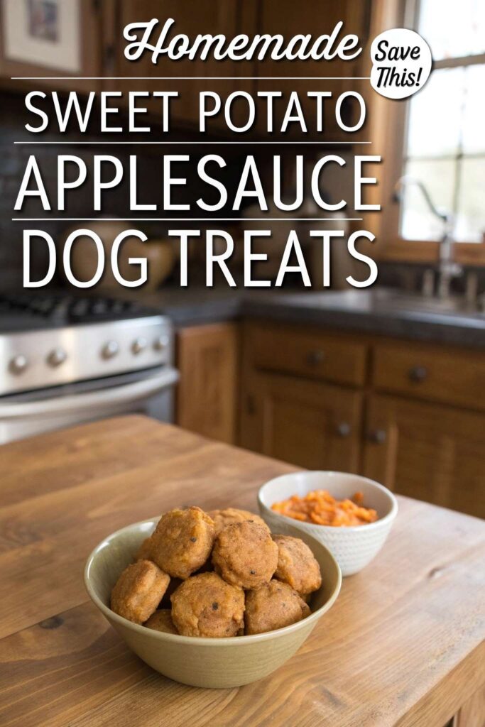 Homemade Sweet Potato Applesauce Dog Treats pin 2