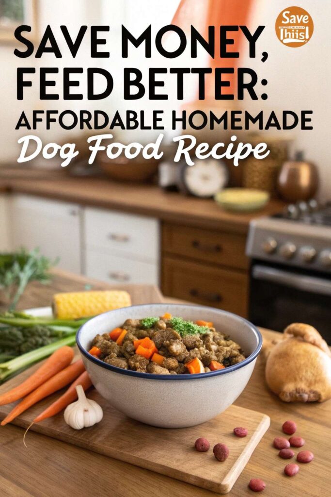 Save Money Feed Better Affordable Homemade Dog Food Recipe pin 2