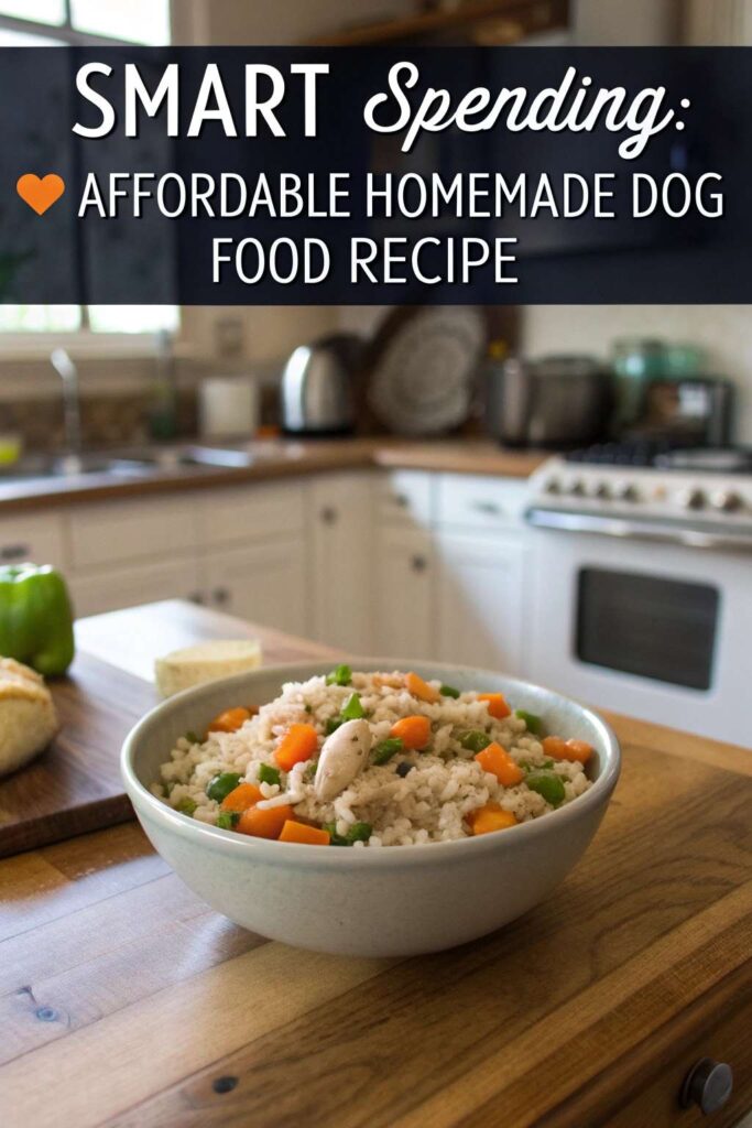 Smart Spending Affordable Homemade Dog Food Recipe pin 1