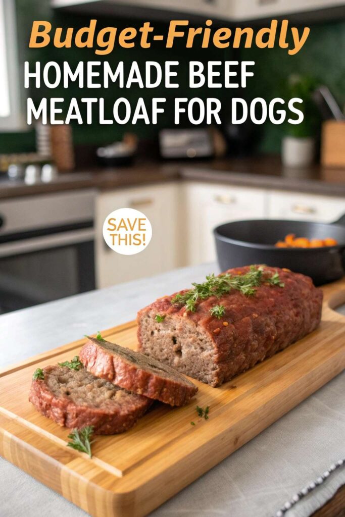 Budget Friendly Homemade Beef Meatloaf for Dogs pin 1