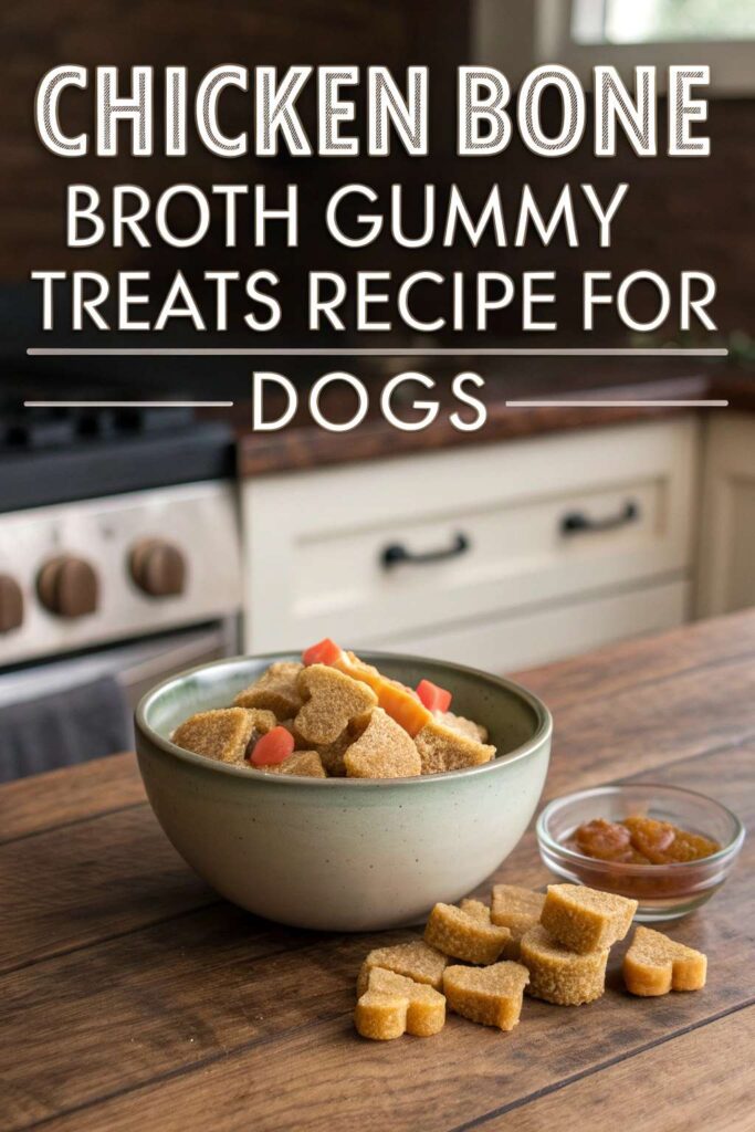 Chicken Bone Broth Gummy Treats Recipe for Dogs pin 2