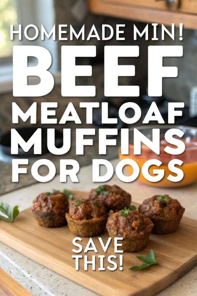 Homemade Mini Beef Meatloaf Muffins For Dogs pin 1