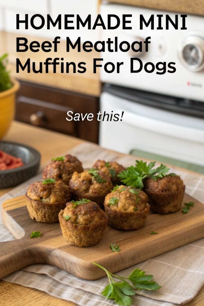 Homemade Mini Beef Meatloaf Muffins For Dogs pin 2