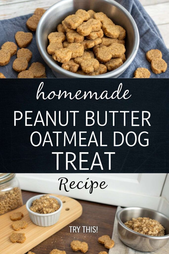 Homemade Peanut Butter Oatmeal Dog Treat Recipe pin 2