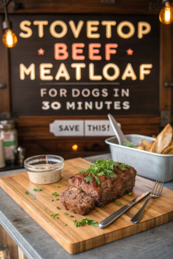 Stovetop Beef Meatloaf for Dogs in 30 Minutes pin 2