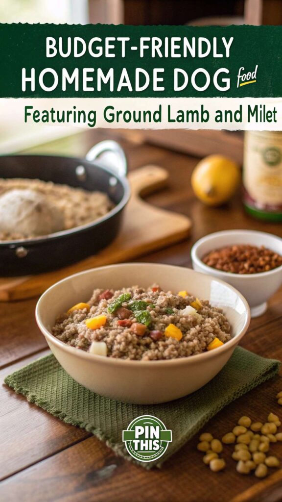 Budget Friendly Homemade Dog Food featuring Ground Lamb and Millet pin 2