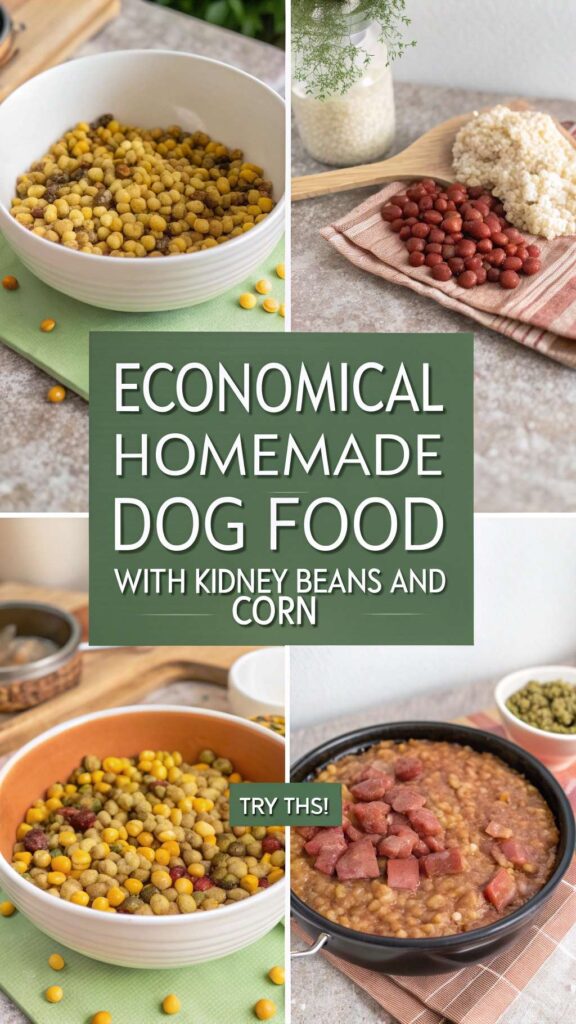 Economical Homemade Dog Food with Kidney Beans and Corn recipe pin 2