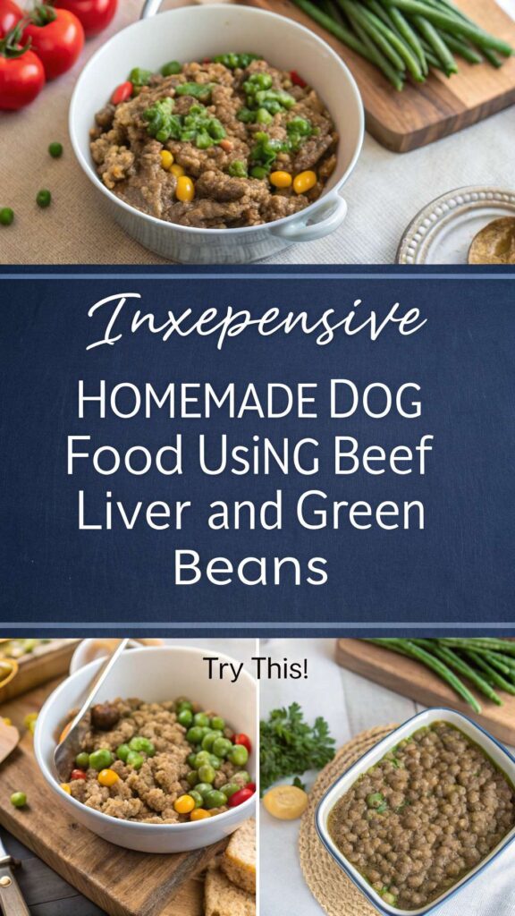 Inexpensive Homemade Dog Food using Beef Liver and Green Beans recipe pin 1