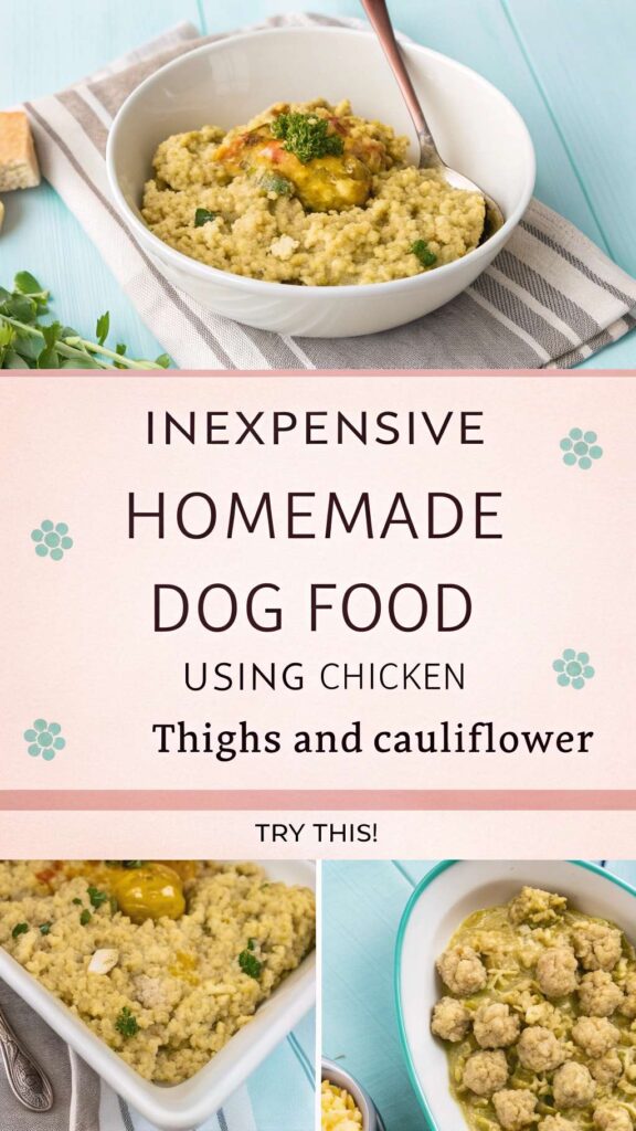 Inexpensive Homemade Dog Food using Chicken Thighs and Cauliflower pin 2