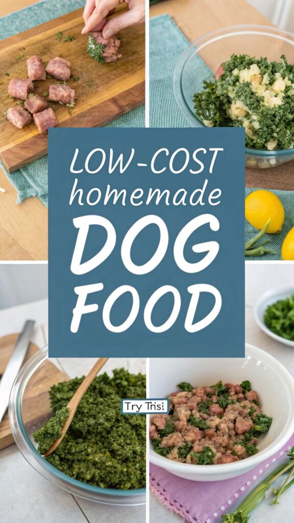 Low Cost Homemade Dog Food featuring Turkey Necks and Kale recipe pin 2