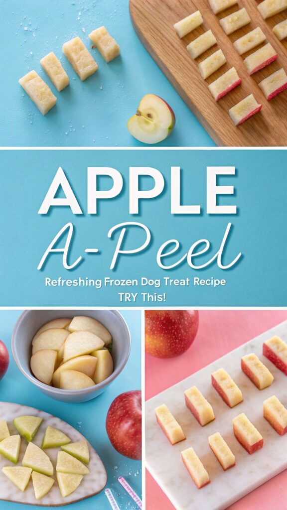Apple homemade Refreshing Frozen Dog Treat Recipe pin 2