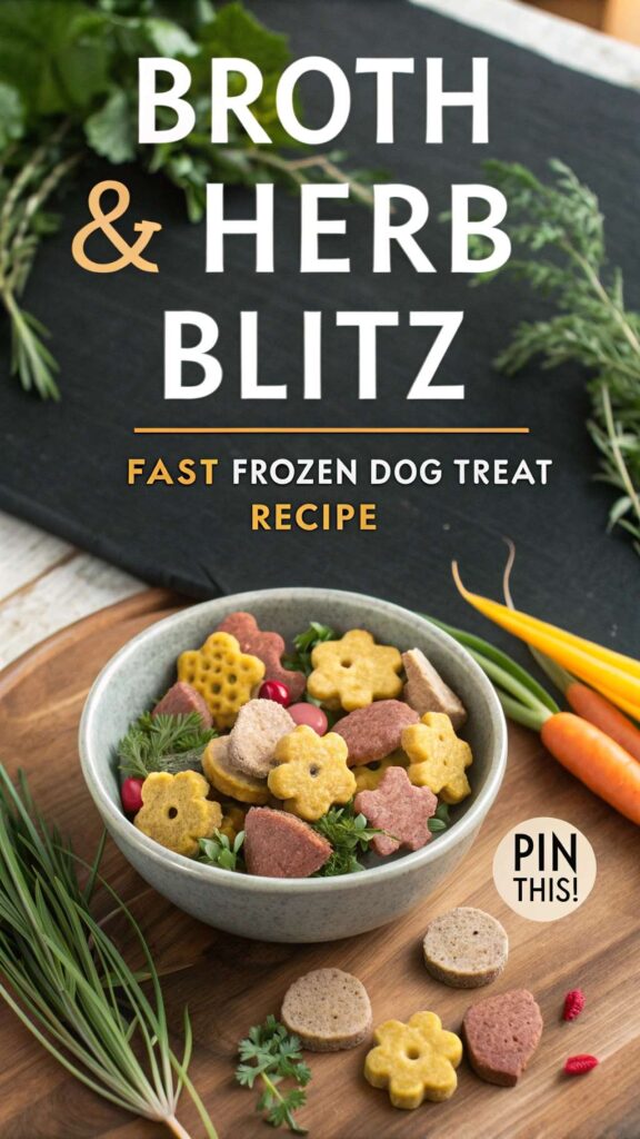 Broth Herb Blitz Fast Frozen Dog Treat Recipe pin 2