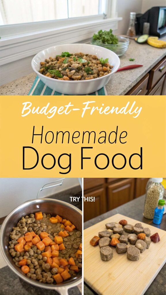 Budget Friendly Homemade Dog Food recipe featuring Turkey Gizzards and Sweet Potato pin 1