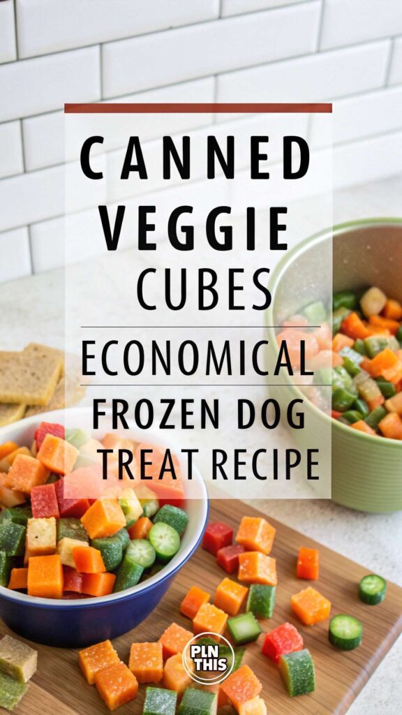 Canned Veggie Cubes Economical Frozen Dog Treat Recipe pin 2