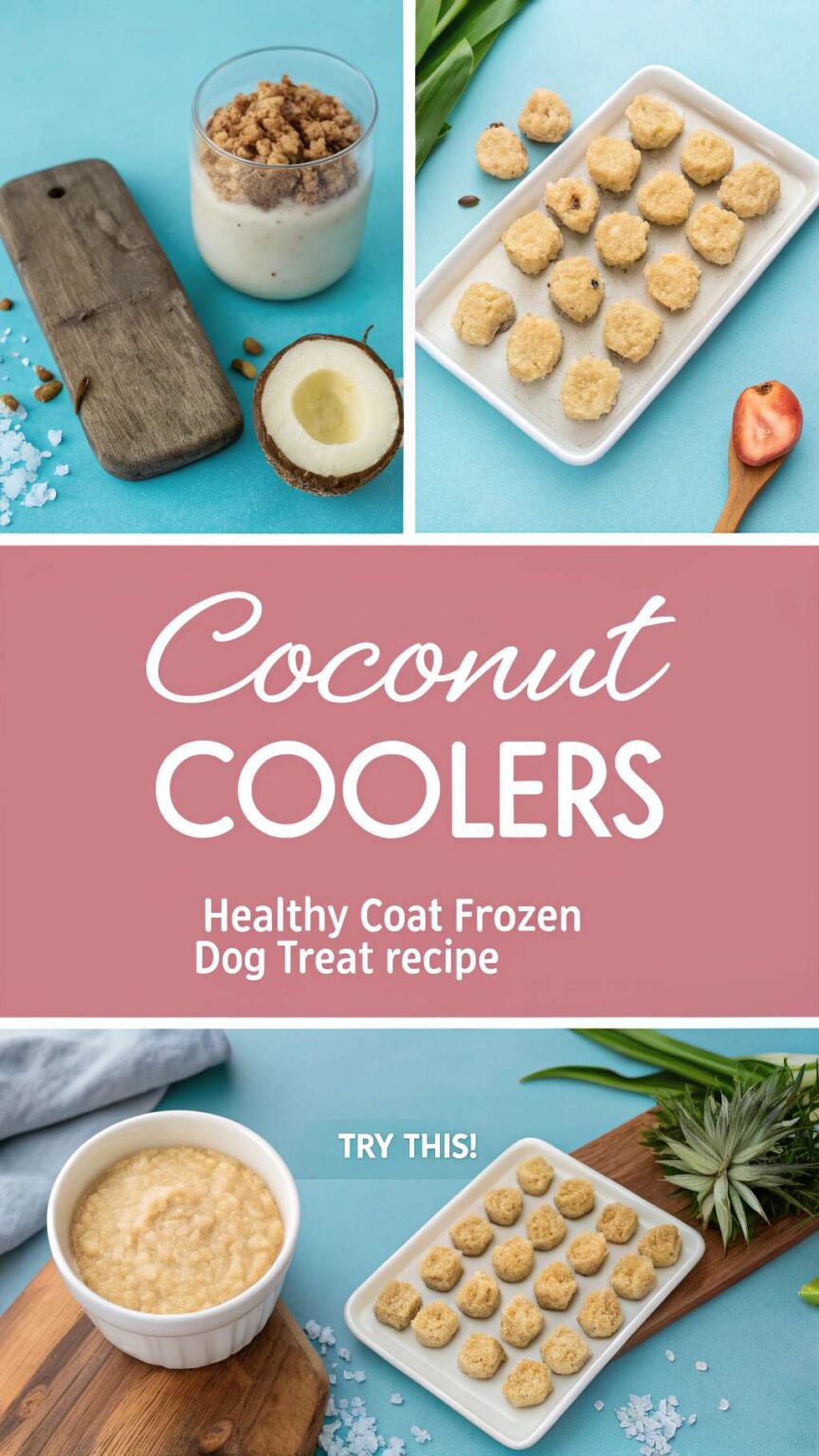 Curated visual reference: Picture Idea: Coconut Coolers Healthy Coat Frozen Dog Treat Recipe