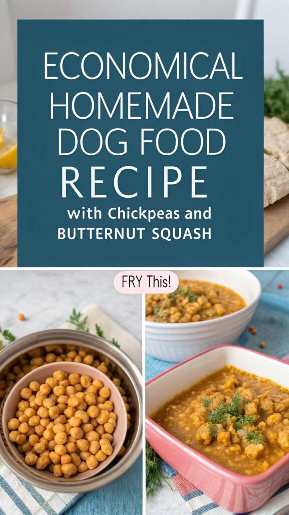 Economical Homemade Dog Food recipe with Chickpeas and Butternut Squash pin 1