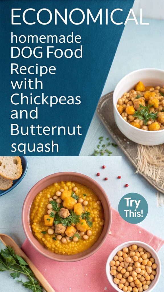 Economical Homemade Dog Food recipe with Chickpeas and Butternut Squash pin 2
