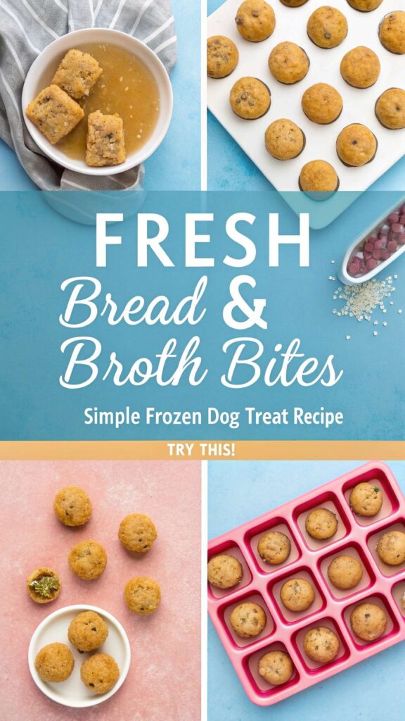 Fresh Bread Broth Bites Simple Frozen Dog Treat Recipe pin 2
