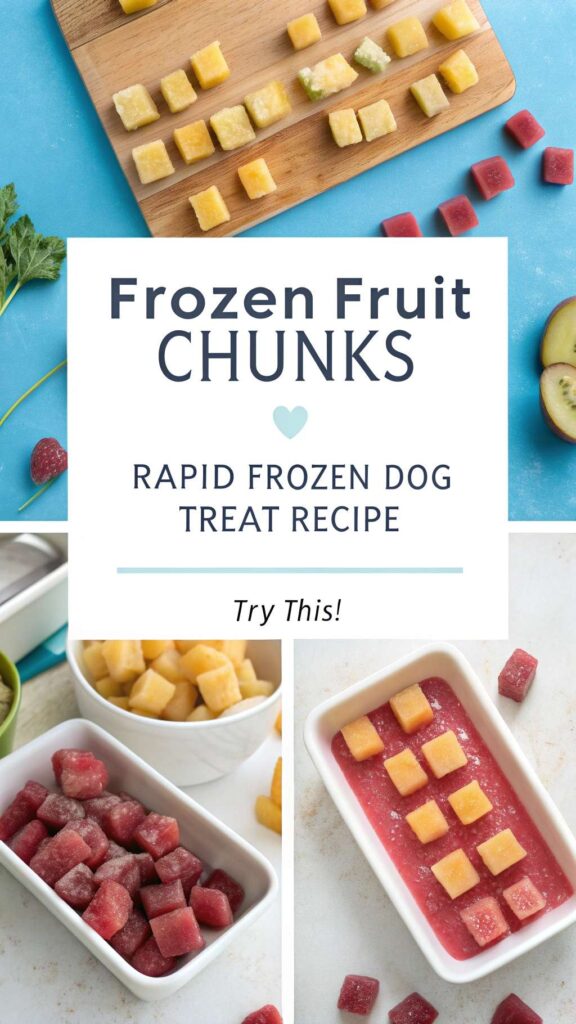 Frozen Fruit Chunks Rapid Frozen Dog Treat Recipe pin 2