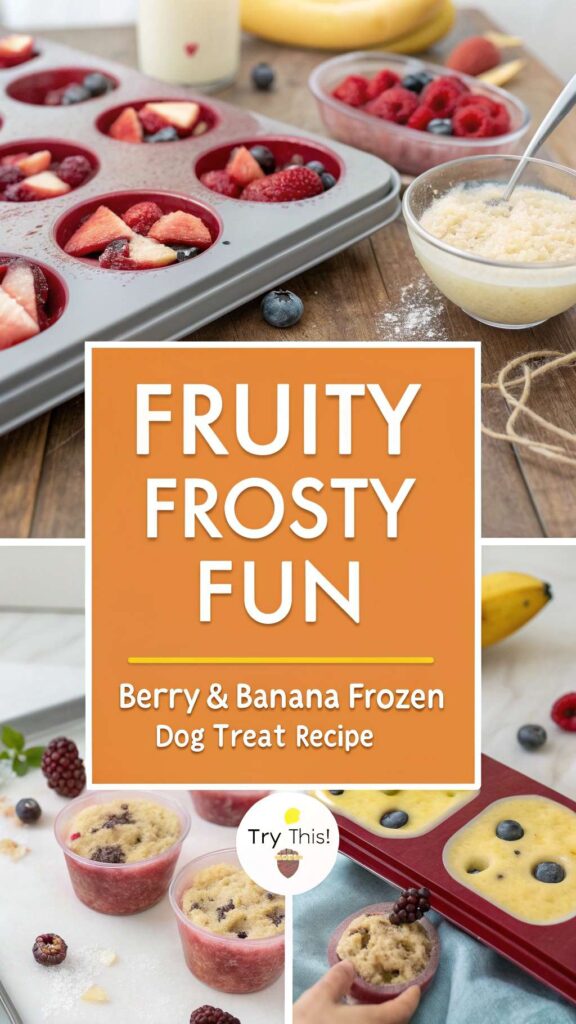 Fruity Frosty Fun Berry Banana Frozen Dog Treat Recipe pin 2
