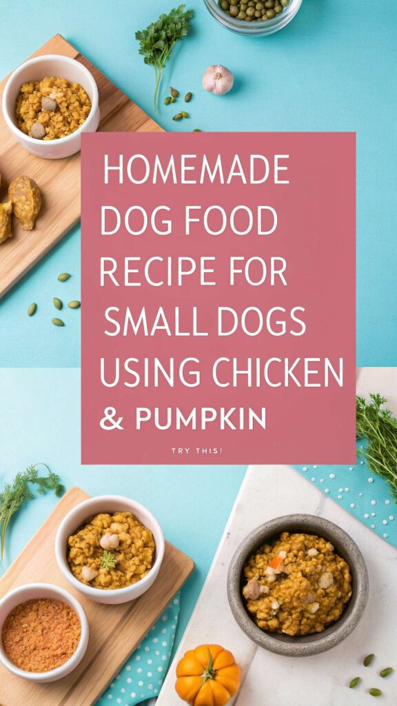 Homemade Dog Food Recipe for Small Dogs Using Chicken Pumpkin pin 1