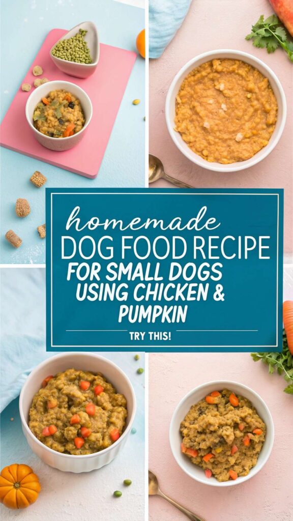Homemade Dog Food Recipe for Small Dogs Using Chicken Pumpkin pin 2