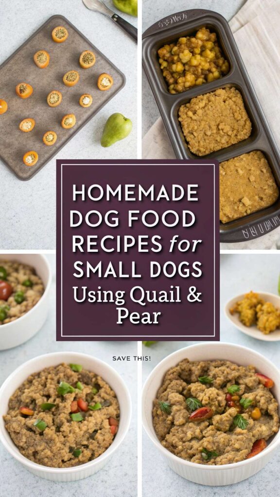 Homemade Dog Food Recipe for Small Dogs Using Quail Pear pin 2