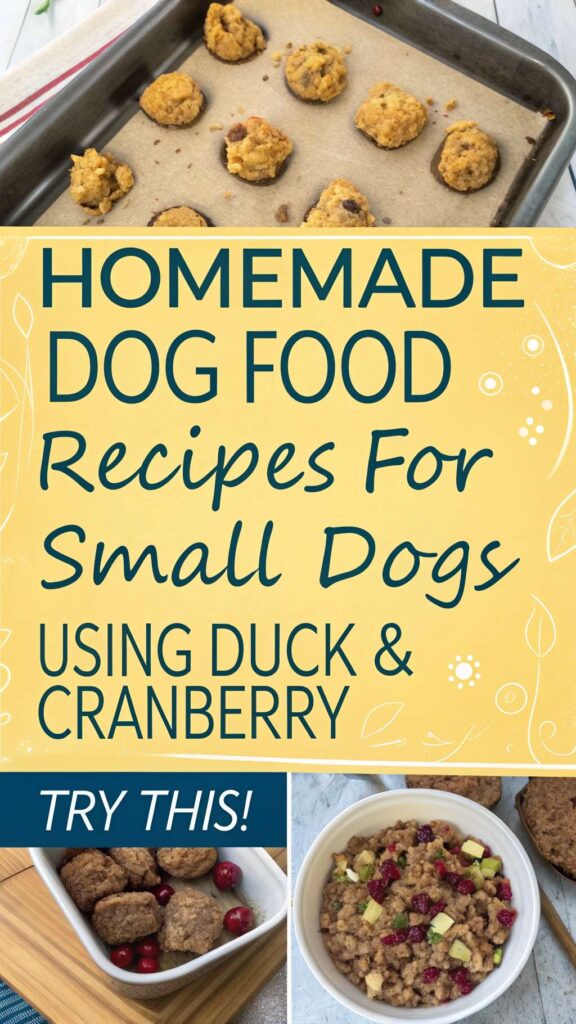 Homemade Dog Food Recipes for Small Dogs Using Duck Cranberry pin 1