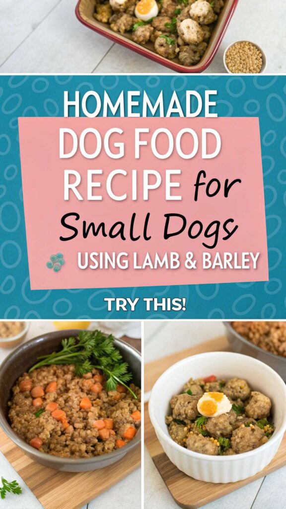 Homemade Dog Food Recipes for Small Dogs Using Lamb Barley pin 1