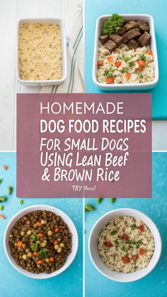 Homemade Dog Food Recipes for Small Dogs Using Lean Beef Brown Rice pin 2