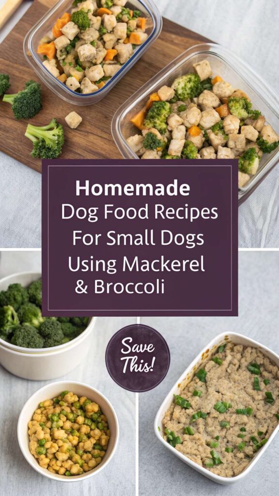 Homemade Dog Food Recipes for Small Dogs Using Mackerel Broccoli pin 2
