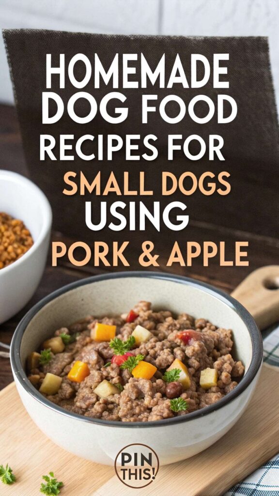 Homemade Dog Food Recipes for Small Dogs Using Pork Apple pin 2