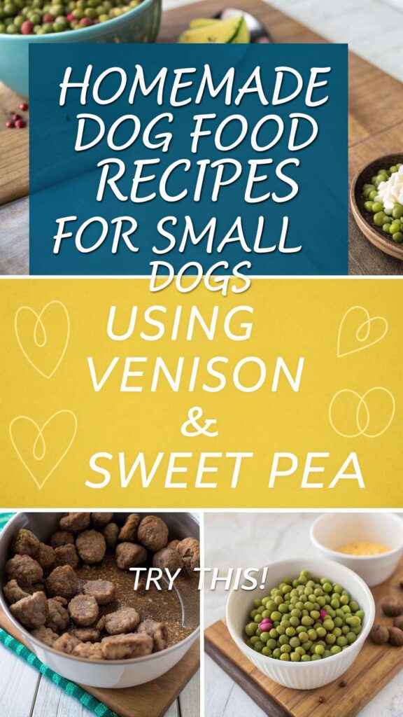 Homemade Dog Food Recipes for Small Dogs Using Venison Sweet Pea pin 1