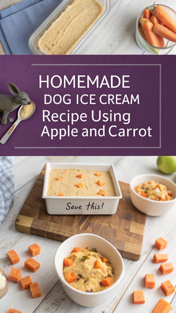 Homemade Dog Ice Cream Recipe Using Apple and Carrot pin 1