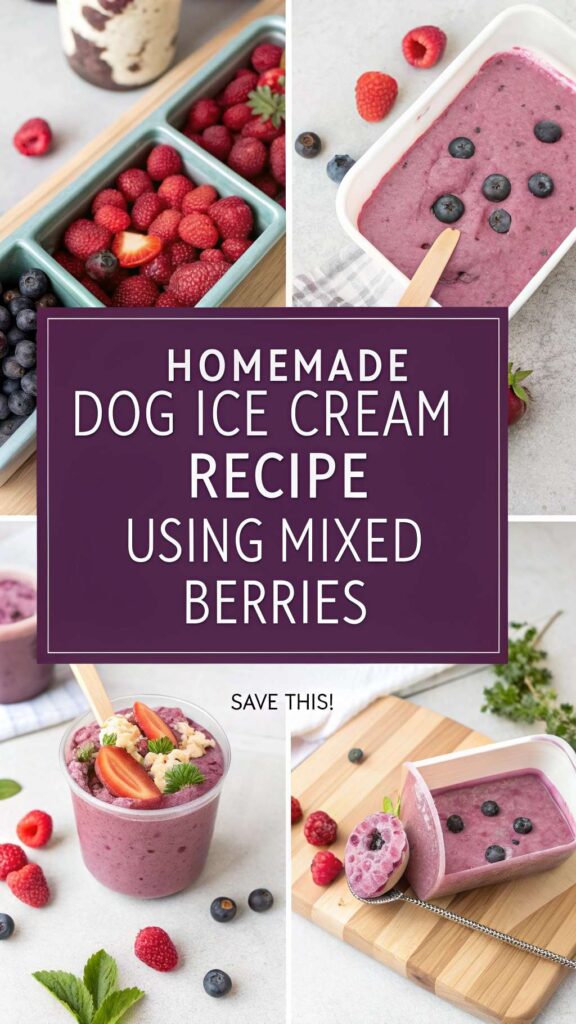 Homemade Dog Ice Cream Recipe Using Mixed Berries pin 1