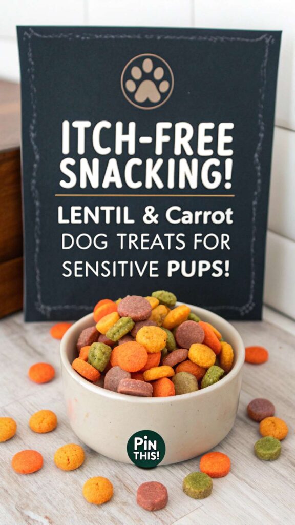 Homemade Dog Treat Recipe for Allergies Using Lentils Carrots pin 1