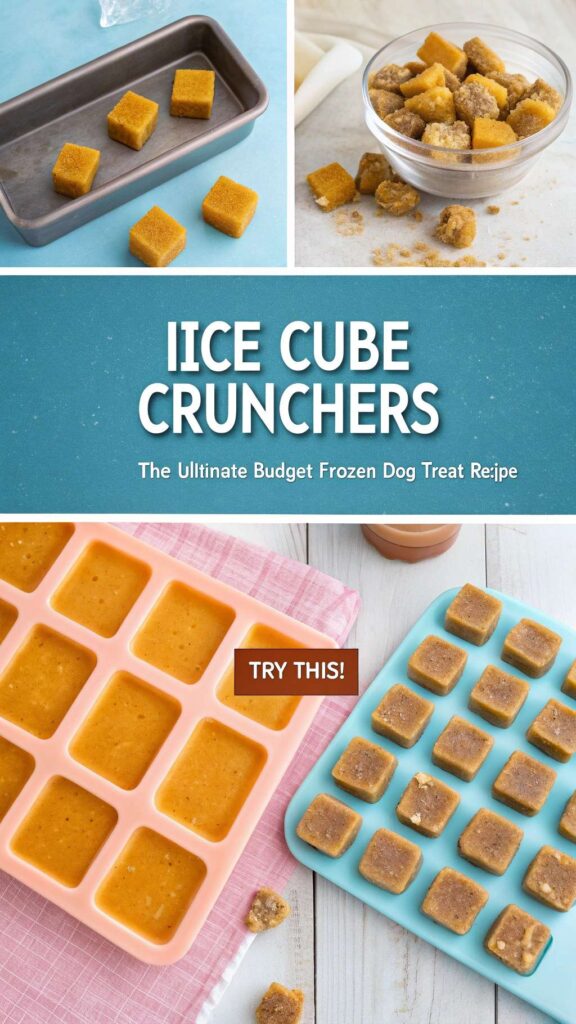 Ice Cube Crunchers The Ultimate Budget Frozen Dog Treat Recipe pin 1
